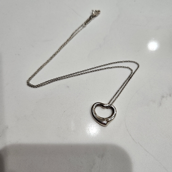 Tiffany Elsa Heart 925 Sterling Silver Necklace. 16 In Chain.
